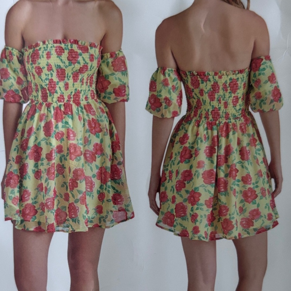 Betsey Johnson Puff Sleeve Babydoll Dress